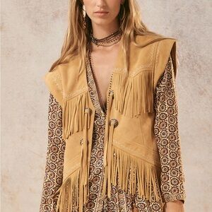 Spell Tan Fringe Vest